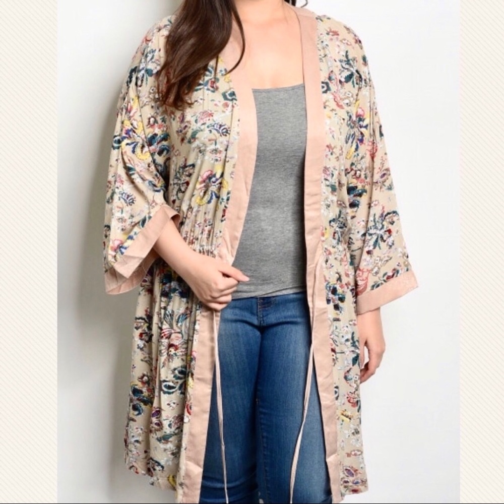 Emmaline boho floral kimono cover up cardigan